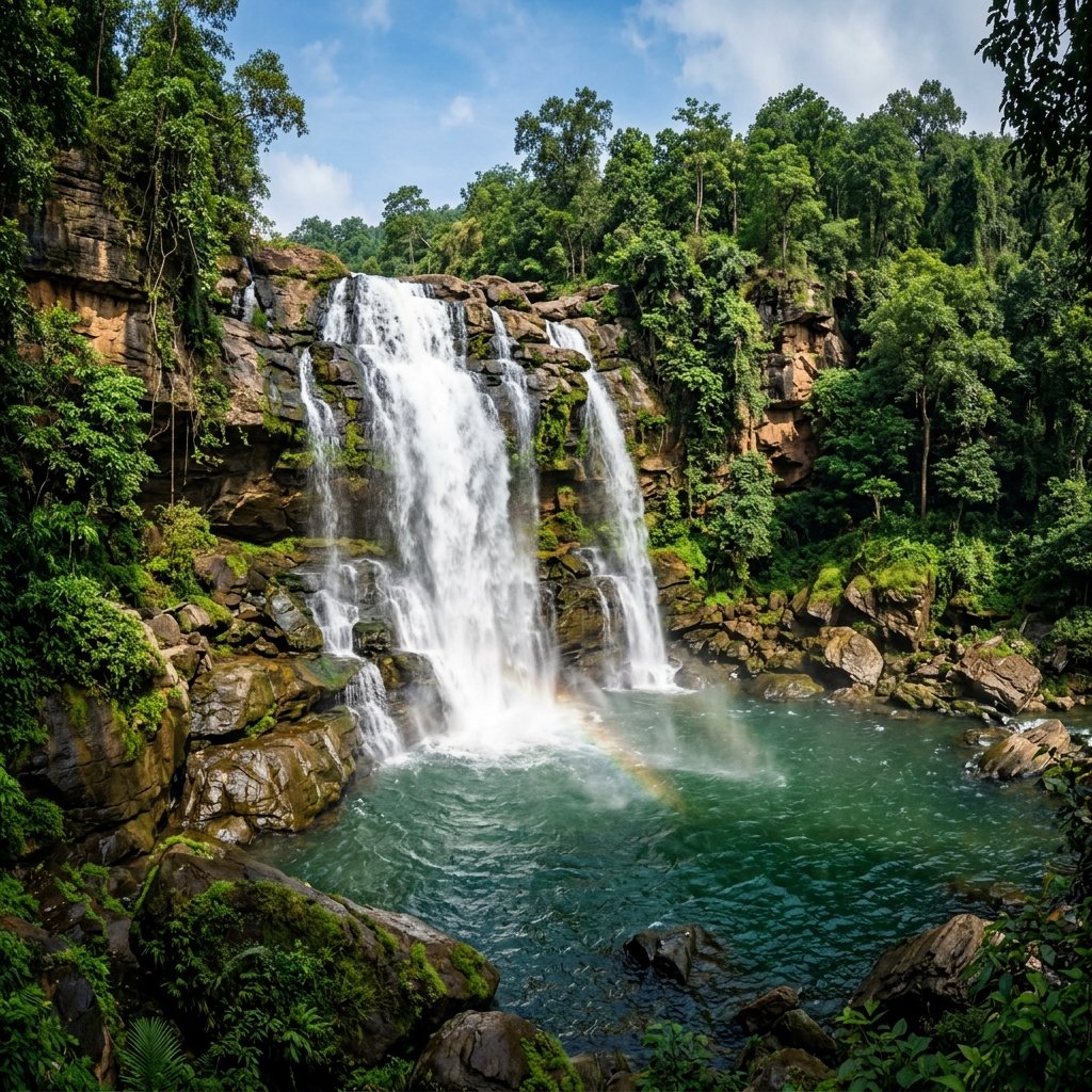 Rajdari and Devdari waterfalls in Vindhya hills near Mirzapur